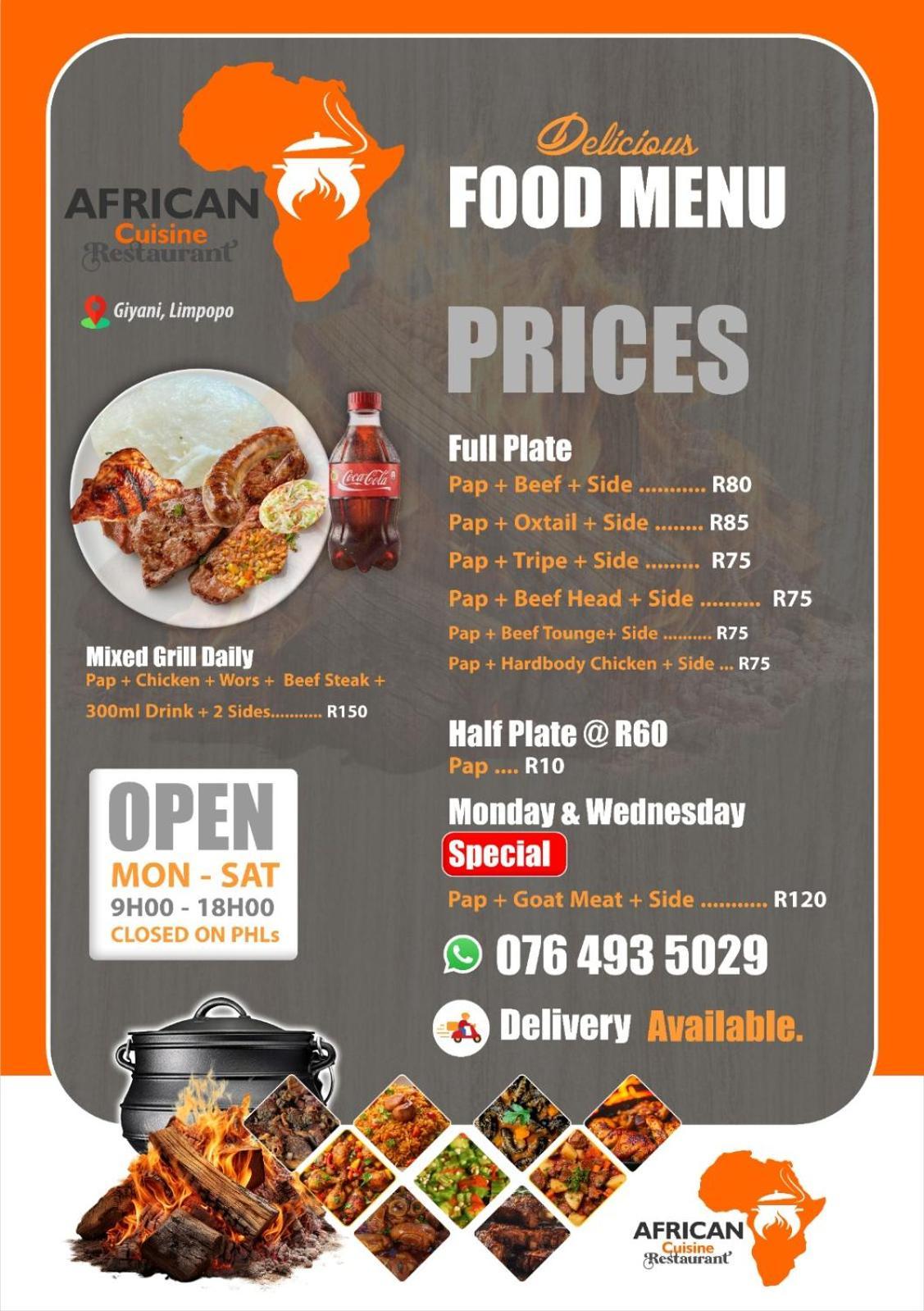African Cuisine Restaurant Acomodação com café da manhã Giyani Exterior foto